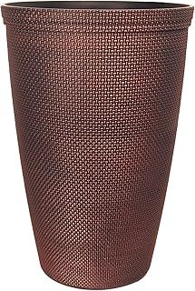 Muddy Hands Camelot Large Plant Pot Outdoor Garden Tall Plastic Flower Tree Planter (48 Litre Square Copper)