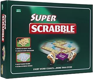 Ideal Super Scrabble: twice as many tiles and a giant-sized board | Classic Games | For 2-4 Players | Ages 10+