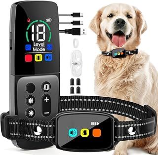 Anti Bark Collars With Remote for Dogs Anti Barking Device Vibration Beep Modes Dog Training Collar, Rechargeable IP67 Waterproof Remote Range Over 2000ft for All Dog (Black)