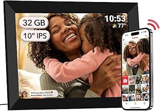 Frameo 10.1 Inch WiFi Digital Picture Frame, 1280 X 800 HD Photo Frames, IPS Touch Screen Frames, 32GB Memory, Auto Rotate, Desk or Wall Mounted, Share Videos and Photos Anytime