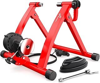 Sportneer Turbo Trainer, Bike Trainer with 6 Resistance Settings for Indoor Bike Trainer Stand Steel Bicycle Exercise Magnetic Stand with Noise Reduction Wheel for Indoor Trainer