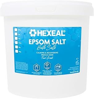 Hexeal Epsom Salt 5kg – 5kg Bucket of Food Grade Magnesium Sulphate for Bathing, Gardening & Household Use – Suitable for Personal Care, Soil Enrichment, and More