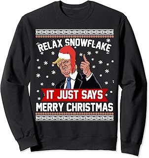 Donald Trump Relax Snowflake Christmas Sweatshirt