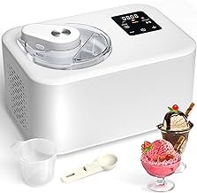 No Pre-freezing Ice Cream Machine 1.2L, Ice Cream Maker with Compressor, 3 in 1, Touchscreen Control Panel & Timer, Homemade Ice Cream/Gelato/Sorbet/Frozen Yoghurt
