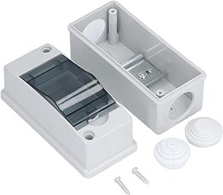 Lwuey Distribution Box, 2 Way Consumer Unit Electrical Enclosure Electronic Junction Box IP65 Waterproof Din Rail with Transparent Cover Circuit Breaker Protection Power Case Indoor Outdoor Wall Post