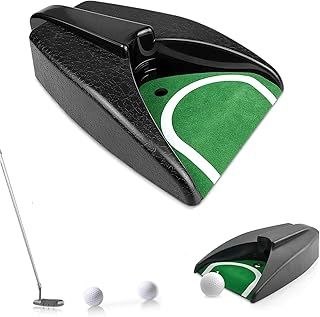Golf Automatic Putting Cup with 5Pcs Golf Ball Spikes, Auto Returning Practice for Indoor Office Training
