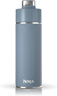 Ninja DW2401BL Thirsti 24oz Travel Water Bottle, For Carbonated Sparkling Drinks, Colder and Fizzier Longer, Leak Proof, 24 Hrs Cold, Dishwasher Safe, Stainless Steel Insulated Tumbler, Storm Blue