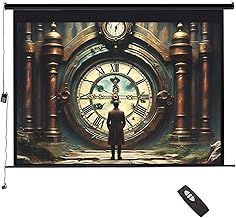 INMOZATA Electric Projector Screen 100 inch/221x124cm Motorised Projector Screen with Remote Control 16:9 Ratio Movie Screen for for Home Theater Cinema Office Video Game Outdoor Indoor-Black