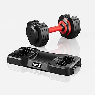 Dripex Adjustable Dumbbells Set, 11kg/24.5kg/55lbs Dumbbell Weights Pair for Men and Women, Anti-Slip Handle with Safety Locking Mechanism for Home Gym Exercise Equipment