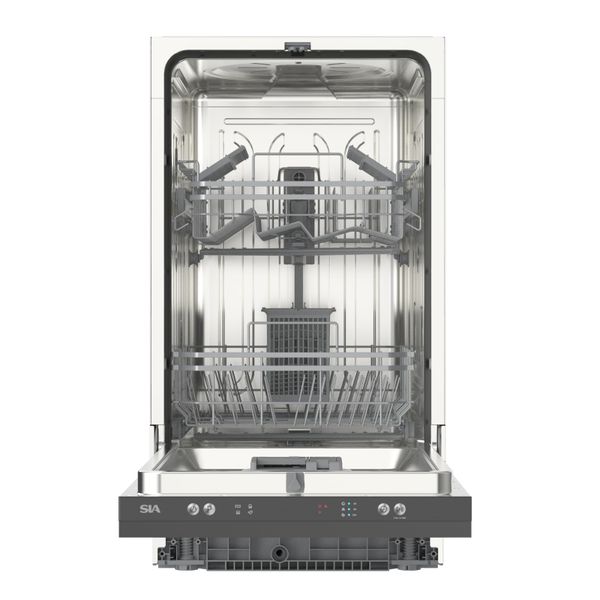 SIA SBID459 Integrated Dishwasher, Slimline 45cm Width, 9 Place Settings, Delay Start, 4 Programs, 29 Minute Quick Wash