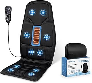 Back Massager with Heat, Chair Pad, Deep Tissue Vibration Seat Massage Cushion, 10 Vibration Motors, Seat Cushion for Pain Relief