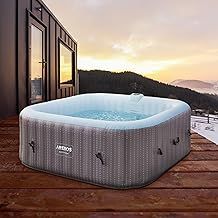 Arebos Whirlpool | Inflatable | Indoor & Outdoor | 185x185 cm | 6 persons | 130 massage jets | with heating | 910 litres | Incl. cover | Bubble Spa & Wellness Massage
