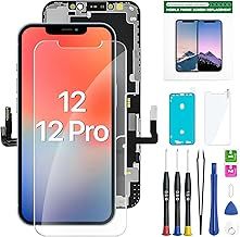 for iPhone 12/12 Pro Screen Replacement Kit, 6.1” LCD Display Touch Screen Full HD Digitizer, Easy Installation with Repair Tools & Tempered Screen Protector (for iphone 12)