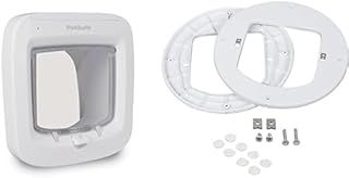 PetSafe Microchip Activated Cat Flap, Exclusive Entry, Easy Install, 4-Way Manual Locking, Energy Efficient & Microchip Cat Flap Installation Adaptor, Easy Install, Glass Door and Walls - (White)