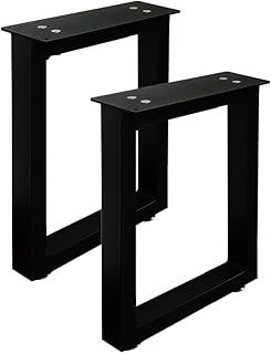 Jahof Metal Table Legs 40 cm, Rectangular Desk Legs with Adjustable Feet, Heavy Duty Industrial Furniture Legs for DIY Table, Desk, Bench, Set of 2 (W30cm x H40cm)