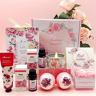 Birthday Pamper Gifts for Women, Unique Skin Care Pamper Hampers Set Gifts For Her Wife Friend Sister, Female Relaxation Spa Ladies Bath Set Get Well Soon Presents Self Care Friendship Gifts