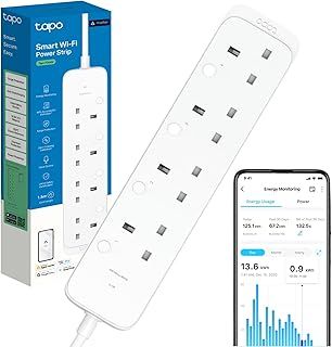 Tapo P304M Smart Plug Power Strip, Energy Monitoring, MATTER Certified, Surge Protection, Zero-Crossing Detection, Remote Control, Voice Control with Apple Alexa Google, Schedule and Timer, Away Mode