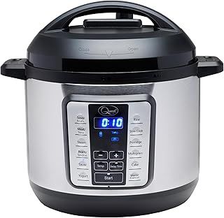 Quest 63009 Pressure Cooker Electric 6L / 12-in-1 Multi-Function Cooker/Stainless Steel Housing / 1000W / Slow Cook, Steam, Roast, Keep Warm & More/Recipe Book Included