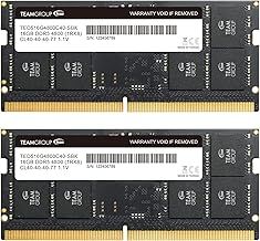 TEAMGROUP Elite SODIMM DDR5 32GB (2x16GB) 4800MHz (PC5-38400) CL40 Non-ECC Unbuffered 1.1V 262 Pin Laptop Memory Module Ram - TED532G4800C40DDC-S01