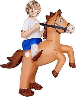 Silom Inflatable Costume Horse Halloween Costumes Adult Kid Inflatable Costumes for Men Women Blow up Costumes Funny Fancy Dress Party (Kids)