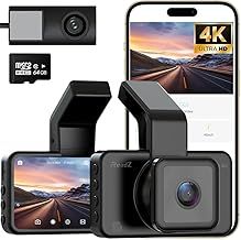 RoadZ Dash Cam Front and Rear, 4K/2K Ultra HD Dash Cam Included 64GB SD Card, Built-in G-Sensor, Loop Recording, APP Control, 170° Wide Angle and 24H Parking Mode