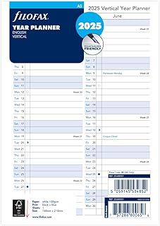 Filofax 2025 A5 Year Planner vertical 25-68501