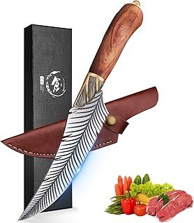 Dream Reach Feather Knife Full Tang Chef Knife with Sheath Professional Kitchen Cooking Knife 8"