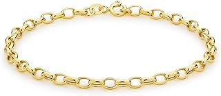 Carissima Gold Women's 9 ct Yellow Gold Hollow Oval Belcher Bracelet