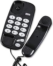 Corded Landline Telephone, Wall Mountable or Desktop Corded Telephone, Mute, Pause, Redial, Flash, Corded Telephone for Home Office Hotel Bathroom, Black