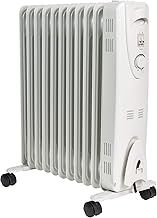 MYLEK Oil Filled Radiator with Adjustable Thermostat - 3 Heat Settings - Electric Portable Heater 11 Fin - Energy Efficient - 2.5kW - Safety Tip Over Protection & Safety Cut Off (2500W)