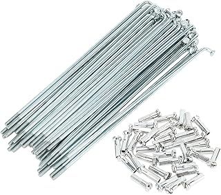 Bicycle Spokes Bike Wheel Spokes Silver Tone Nipple 1 Set 14G Carbon Steel Galvanized