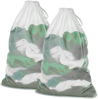 Meowoo 2Pcs Laundry Bags with Drawstring,70×90cm Mesh Laundry Bags for Delicates Heavy Duty Net Washiing Bag for Washing Machine
