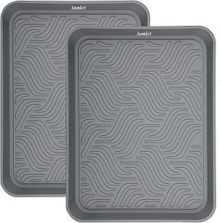 Boot Tray,Multi-Purpose 16.8" x 12.8" x 1.2"(43x33cm) Floor Protection-Pet Bowls-Paint-Dog Bowls,Shoes, Pets, Garden - Mudroom, Entryway, Garage-Indoor and Outdoor Friendly (Gray)