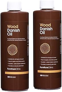 Furniture Clinic Danish Oil for Wood - Premium Finishing Oil to Enhance The Natural Beauty of Oak, Pine & Wooden Worktop Surfaces - Seal & Protect for a Satin Finish - 1L