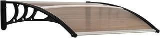 Outsunny Front Door Canopy Outdoor Awning Aluminium Rigid Plastic Polycarbonate Rain Shelter UV Water Rain Resistant 100 x 75cm Brown