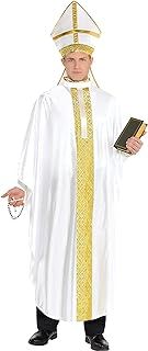 amscan - Men's Catholic Pope Robe & Hat Fancy Dress Costume Size: Standard-Plus Size