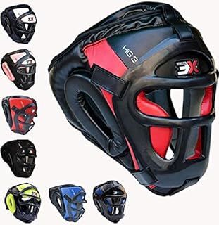 3X Sports Head Guard Boxing MMA Muay Thai, Removable Face Grill, Martial Arts Headgear for Full Face Protection, Kickboxing Taekwondo Karate BJJ Training Helmet, Ear Nose Mouth Protector