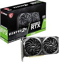 MSI GeForce RTX 3060 VENTUS 2X 12G OC Gaming Graphics Card - 12GB GDDR6, 1807 MHz, PCI Express Gen 4, 192-bit, 3x DP (v1.4), HDMI 2.1 (Supports 4K)
