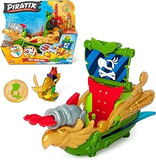 PIRATIX, ADVENTURE WORLD Sky Hunter - Pirate Ship, in the shape of a parrot, includes 1 pirate ship, 1 Piratix, 1 treasure, 1 accessory, 1 cannon and 1 projectile
