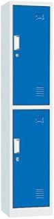 Racking Solutions. Single Door Metal Storage Lockers, Blue & Grey Steel Lockable Unit, Staff Gym School Changing 1850mm H x 380mm W x 450mm D (2 Door Locker)