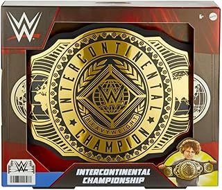 Mattel WWE Championship Title Belt, Adjustable for Kids Role Play, HNY45, Black
