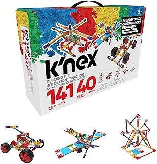 K'NEX | Beginner Building Set 40 Model | 141 Piece Beginners Learning Kit, Engineering for Kids, Building Construction Toys for Children Ages 5+ | Basic Fun 15210 (Package may vary)