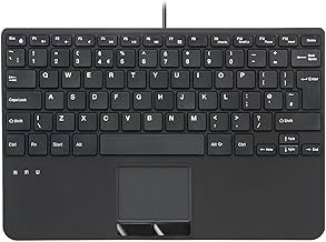 perixx PERIBOARD-525 UK Wired Mini USB Keyboard with Touchpad, X Type Scissor Keys, 2 USB Hubs, UK QWERTY Layout, Compact Design, Black