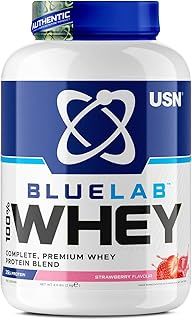USN Blue Lab Whey Protein Powder: Strawberry - Whey Protein 2kg - Post-Workout - Whey Isolate - Muscle Building Powder Supplement With Added BCAAs