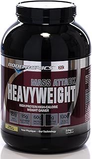 Boditronics Mass Attack Heavyweight Mass Gainer Powder for High Protein and High-Calorie Weight Gainer Protein Powder with 5g Creatine, BCAA, Glutamine and Beta Alanine (Vanilla Ice Cream)