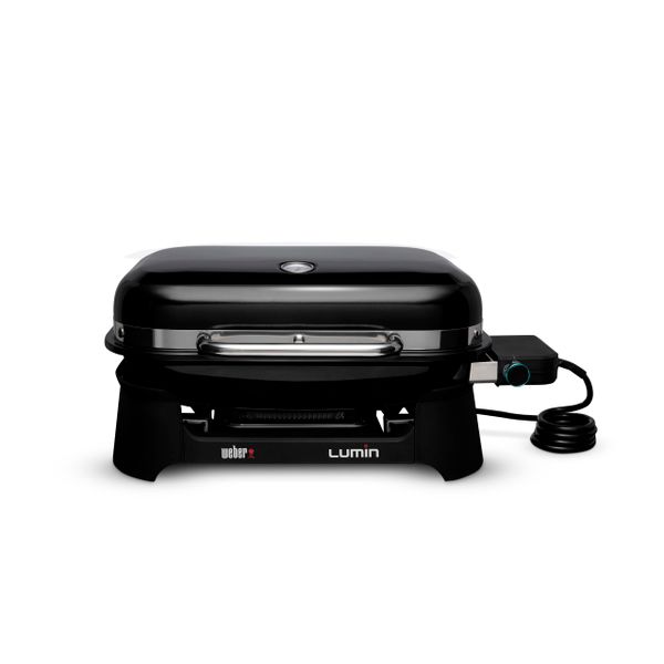 Weber Lumin Compact Electric Grill, 43 x 32cm Cooking Area, Portable, Reaches over 315 °C, Versatile - Ideal for Searing, Smoking, Steaming, or Cooking Food - Black (91010974)