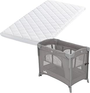 FIVE MOONS Joie Kubbie Travel Cot Compatible Mattress Extra Soft Breathable Foam Mattress With Hypoallergenic Quilted Cover (90 x 52 x 7.5 cm)