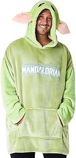 Disney The Mandalorian Hoodies for Men, Baby Yoda Oversized Hoodie Blanket Green