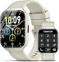 Smart Watch for Men Women Answer/Make Calls, 1.96" HD Touch Screen Fitness Watch with Heart Rate/Sleep Monitor, Step Counter, 113+ Sports Activity Trackers, IP68 Waterproof Smartwatch, White