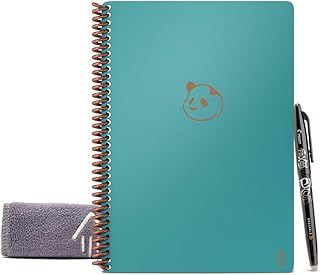 Rocketbook Panda Reusable Weekly Planner - Digital A4 Notebook, Teal Smart Notepad, Daily Academic Diary Pad, To Do List, Bullet Journal, with Frixion Erasable Pen, Office Gadget Reduces Paper Waste